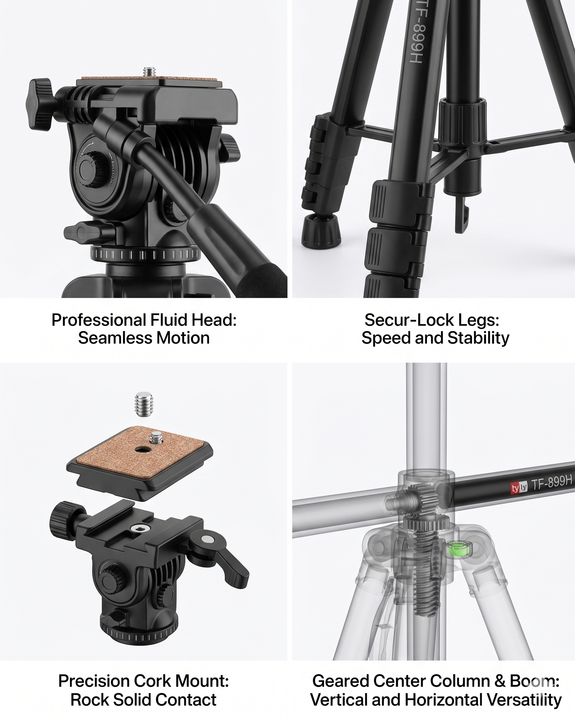 TF-899H PRO TILT TRIPOD - Image 4
