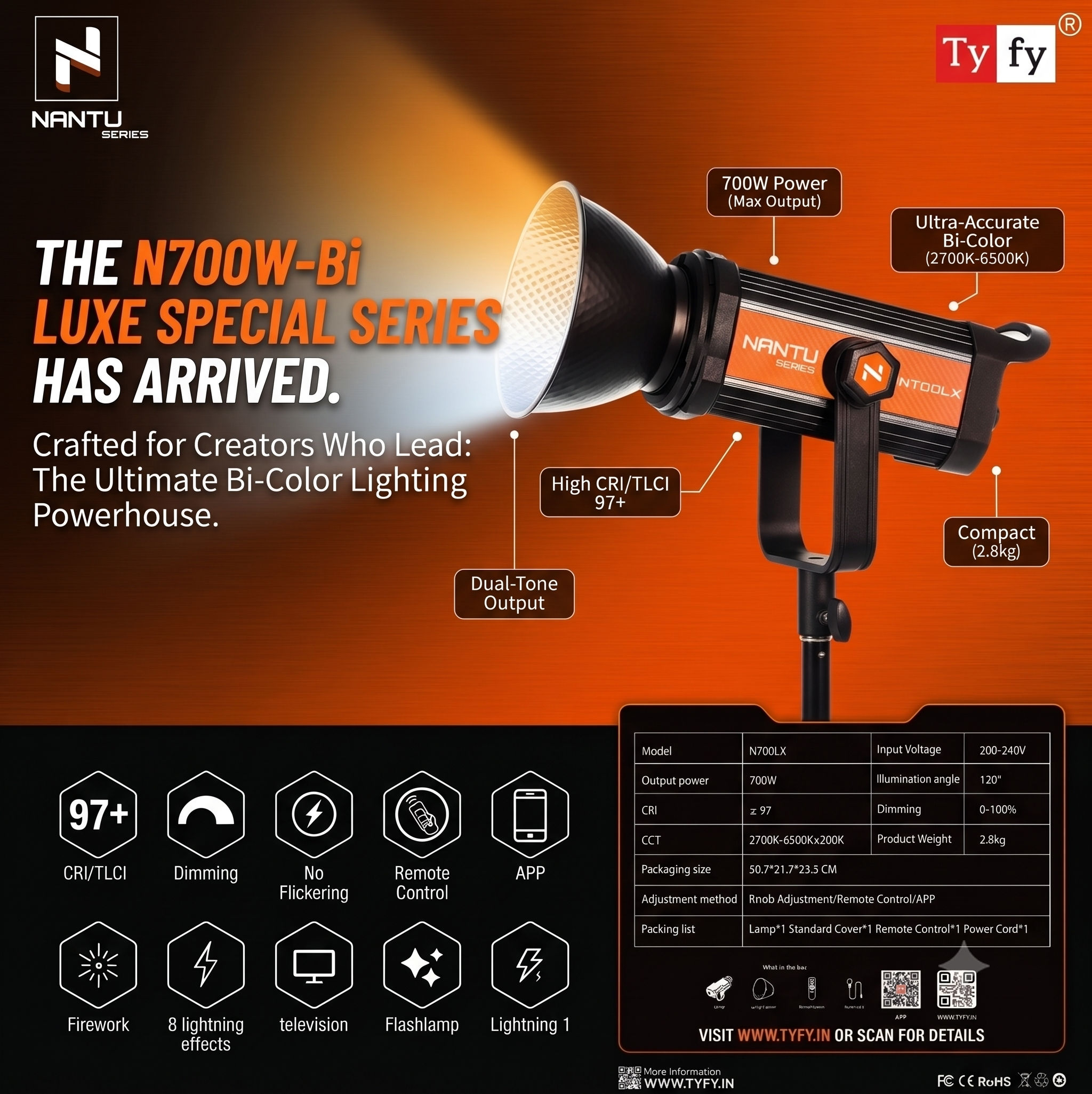 NANTU LX-700W BI POWERFUL COB LIGHT - Image 3