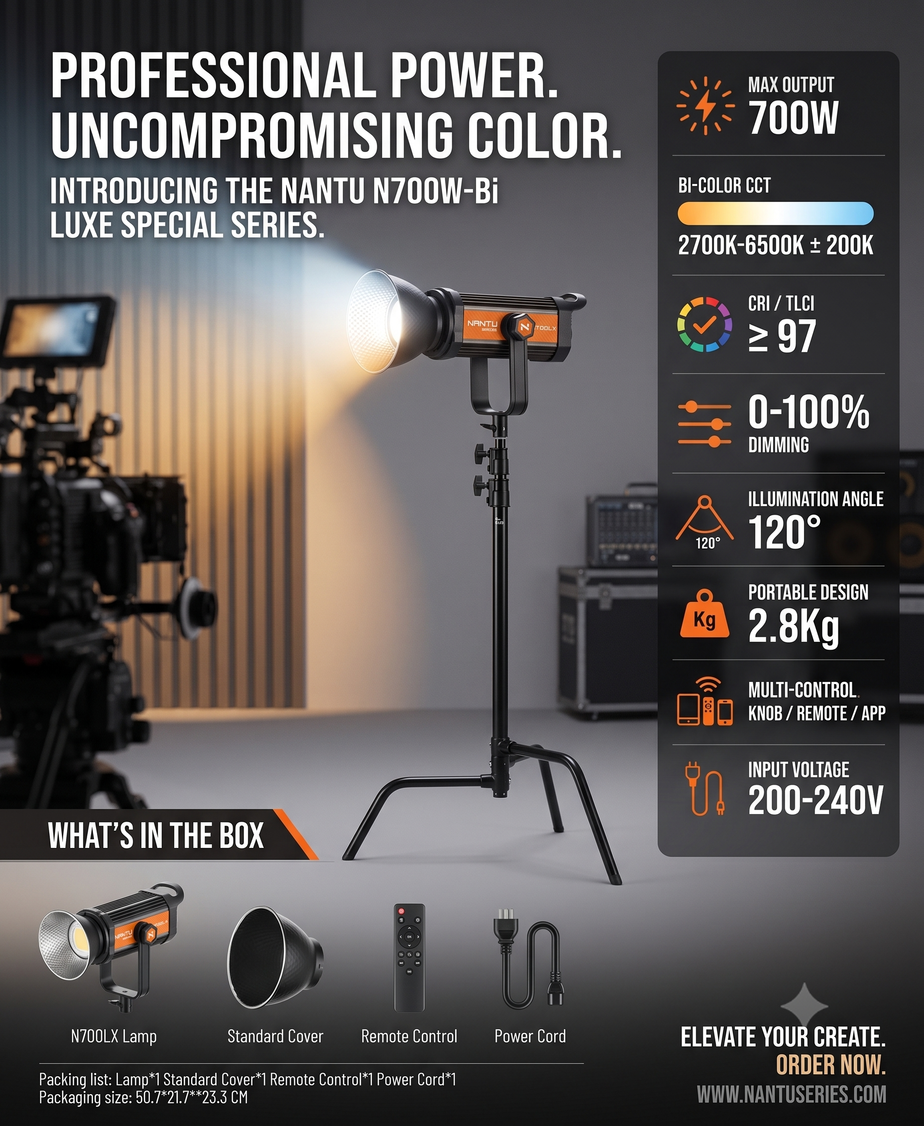 NANTU LX-700W BI POWERFUL COB LIGHT - Image 4